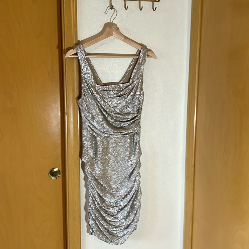 Express body con shimmery party dress